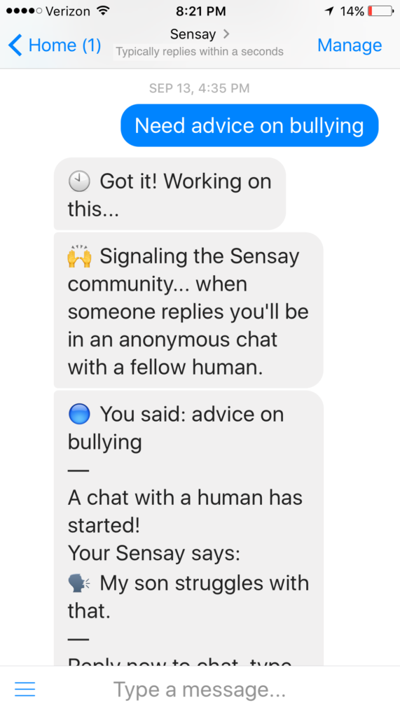 Sensay.co uses text messages to quickly connect strangers in need.