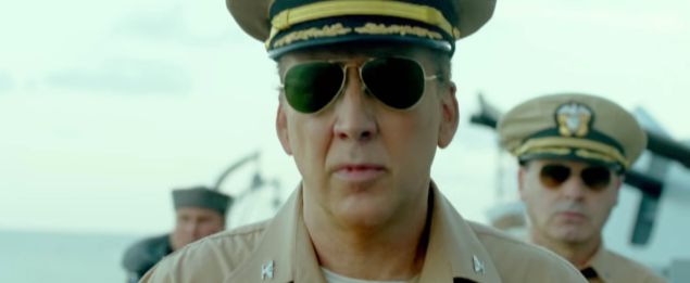 Nicholas Cage as Captain McVay in USS Indianapolis: Men of Courage.