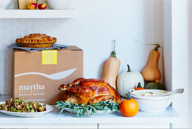 For $179, ingredients and instructions to make a turkey, three classic sides and a homemade apple pie are sent to your door. 