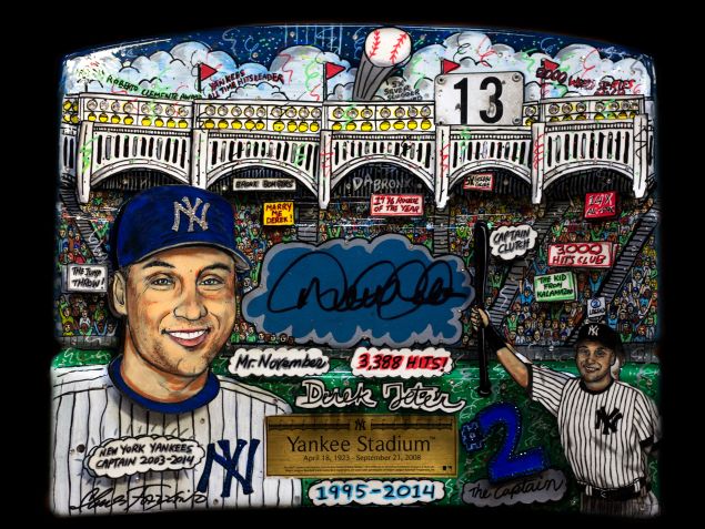 A Charles Fazzino picture of Derek Jeter.