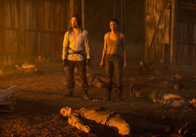 Tom Payne as Paul "Jesus" Monroe and Sonequa Martin-Green as Sasha.