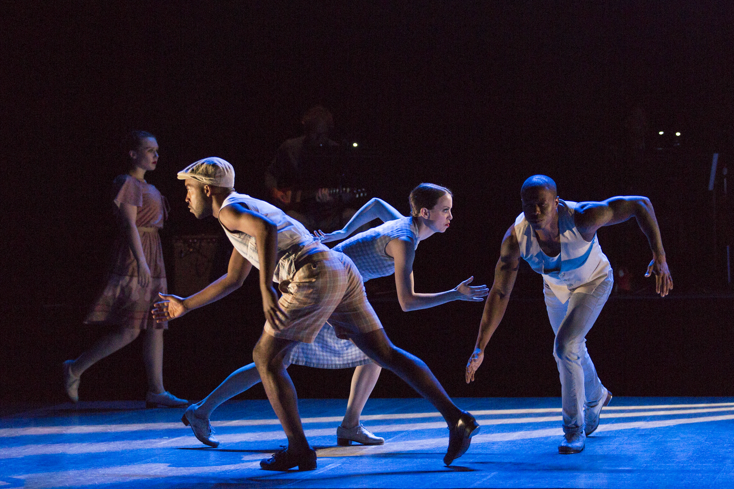 Elizabeth Burke, Byron Tittle, Michelle Dorrance and Christopher Broughton in The Blues Project at The Joyce Theater.