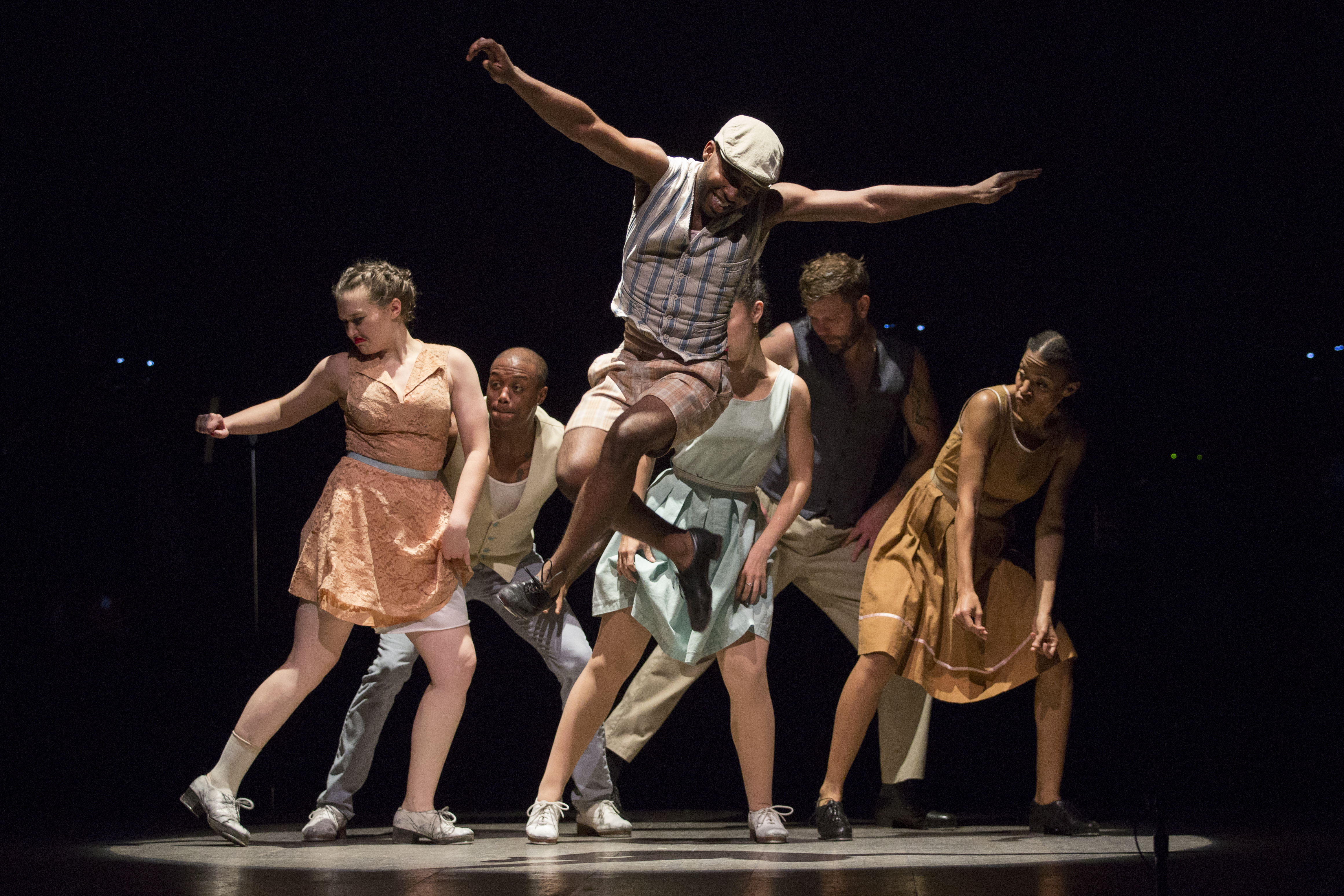 Byron Tittle (foreground) with Elizabeth Burke, Christopher Broughton, Nicholas Young and Karida Griffith.