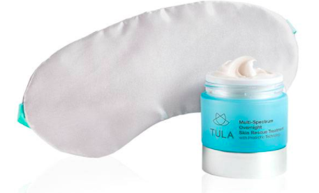 This Tula moisturizer comes with a silky eye mask.