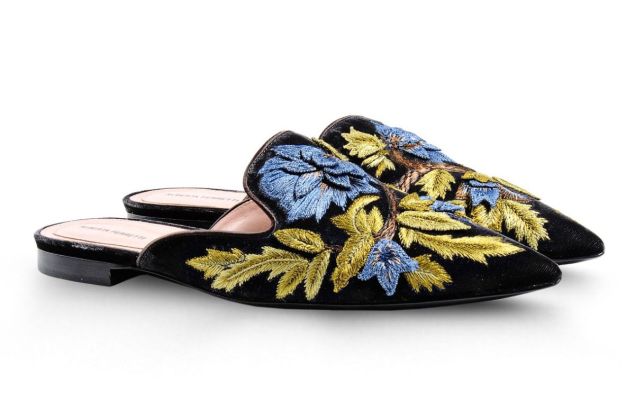 Alberta Ferretti Velvet Mule, $1,090, Albertaferretti.com
