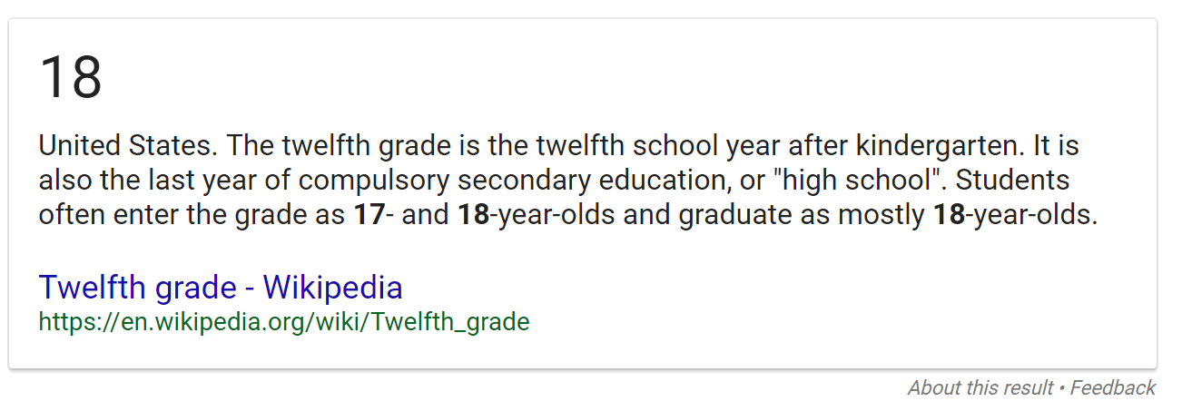 "age graduate high school"