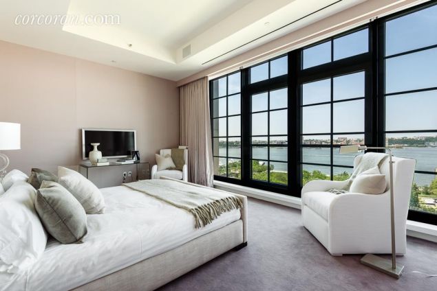 The master suite is located on on the upper level.