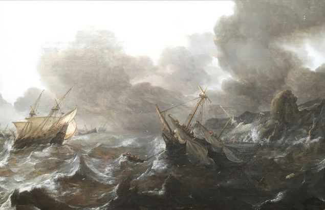 Ships in Distress on a Stormy Sea.