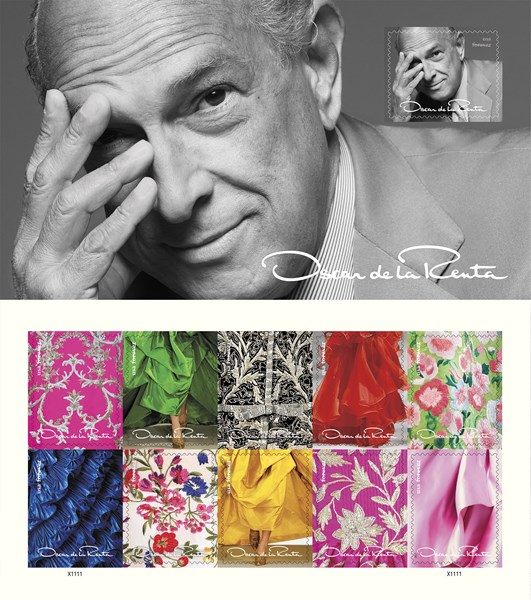 The Oscar de la Renta stamps.