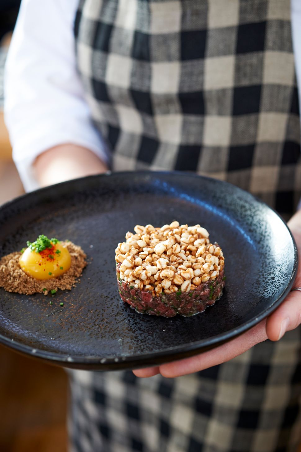 Upland's signature beef tartare.