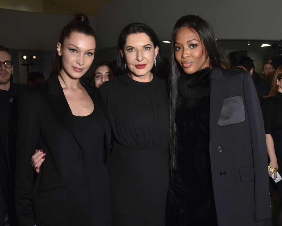 Bella Hadid, Marina Abramovic, Naomi Campbell.