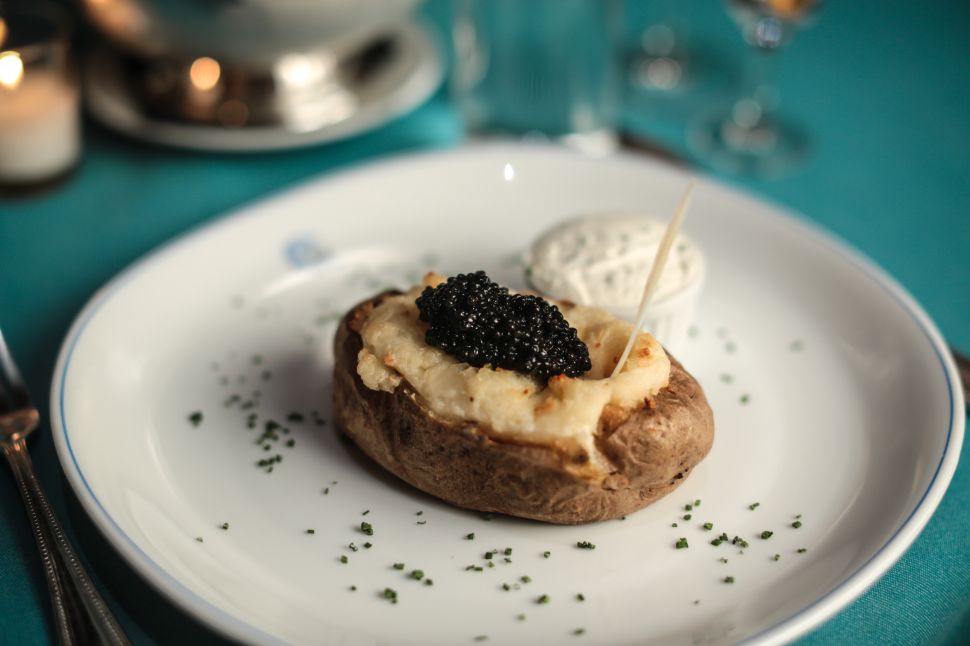 Caviar Kaspia's signature baked potato.