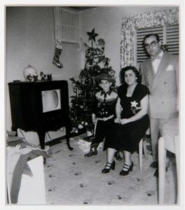 Martin Scorsese with his parents, Catherine and Charles Scorsese, in Corona, Queens, c.1948.
