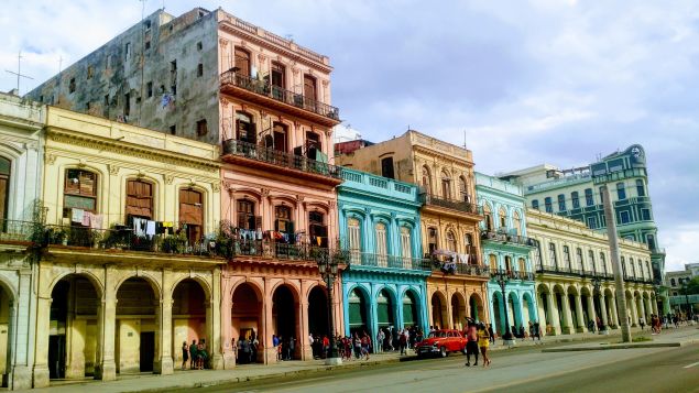 Buildings along Paseo de Martí, across from the Capitolio, the seat of Cuban government.