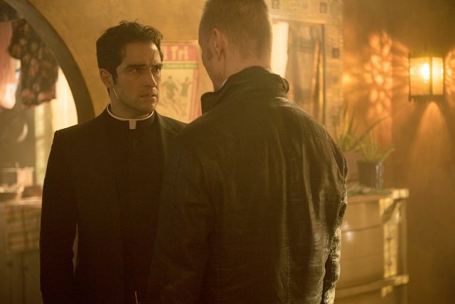 Alfonso Herrera as the world's sexiest priest and Ben Daniels as some other guy in The Exorcist.