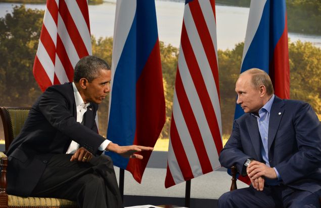 President Barack Obama with Russian President Vladimir Putin.