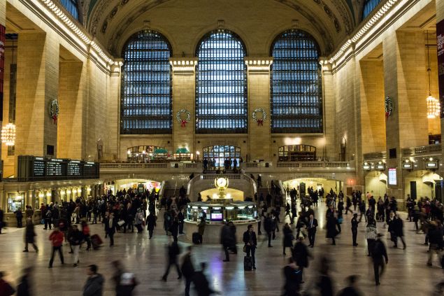 A New York City transit worker who is a Muslim was pushed down a flight of stairs and called a "terrorist" at Grand Central Station on Monday.