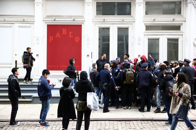 A line outside Kanye's Yeezy pop-up.