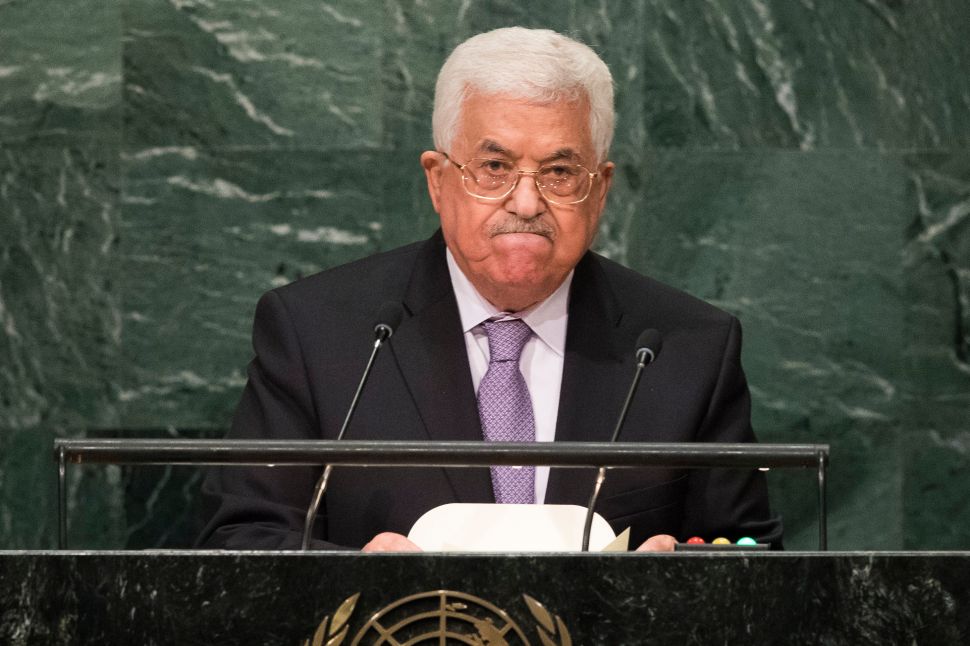 NEW YORK, NEW YORK - SEPTEMBER 22: President of the State of Palenstine Mahmoud Abbas addresses the United Nations General Assembly at UN headquarters, September 22, 2016 in New York City. According to the UN Secretary-General Ban ki-Moon, the most pressing matter to be discussed at the General Assembly is the world's refugee crisis.