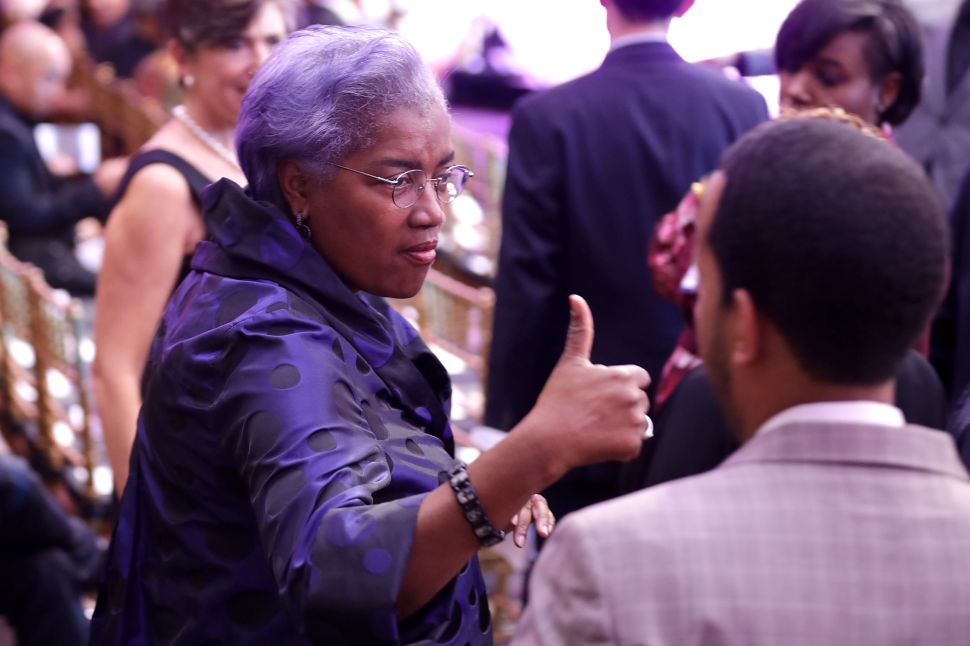 Democratic National Committee interim chair Donna Brazile attends the BET's 'Love and Happiness: A Musical Experience" in a tent on the South Lawn of the White House October 21, 2016 in Washington, DC.