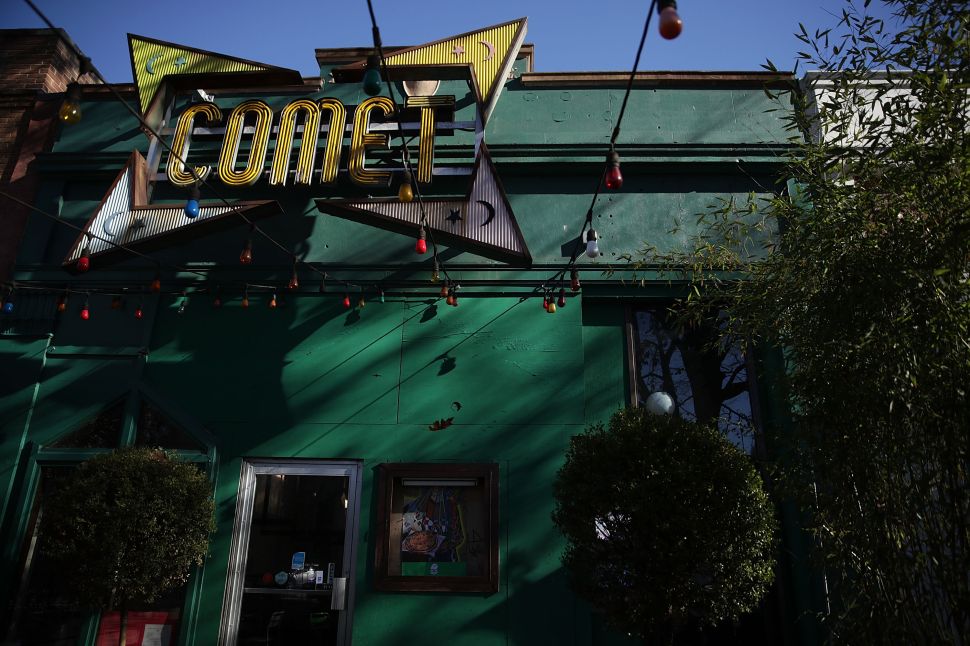 Front entrance of Comet Ping Pong pizzeria, a restaurant in Washington, DC that's been at the center of a media conspiracy theory involving child sex abuse rings.