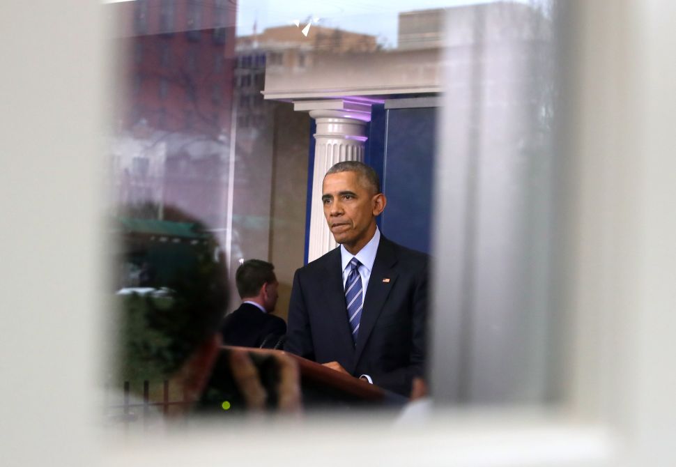 WASHINGTON, DC - DECEMBER 16: U.S. President Barack Obama answers questions during a news conference in the Brady Press Breifing Room at the White House December 16, 2016 in Washington, DC. In what could be the last press conference of his presidency, afterwards Obama will be leaving for his annual family vacation in Hawaii.