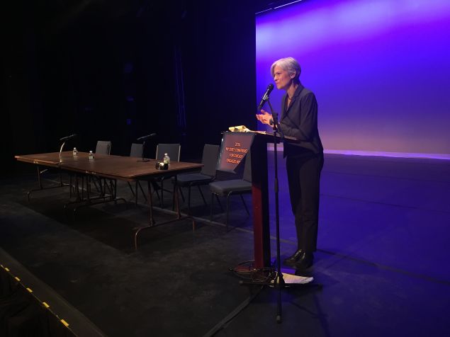 Green Party presidential candidate Jill Stein addresses attendees at the 2016 New York State Conference of Civically Engaged Women.