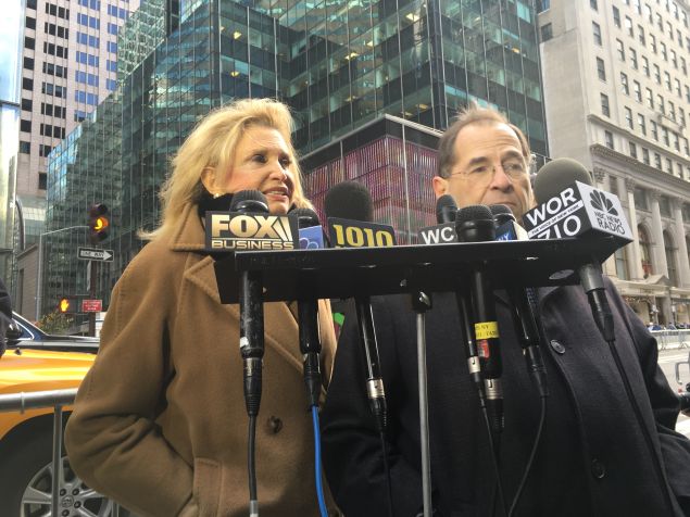 Congresswoman Carolyn Maloney called on the federal government to fully reimburse the city for money spent protecting the president-elect across the street from Trump Tower.