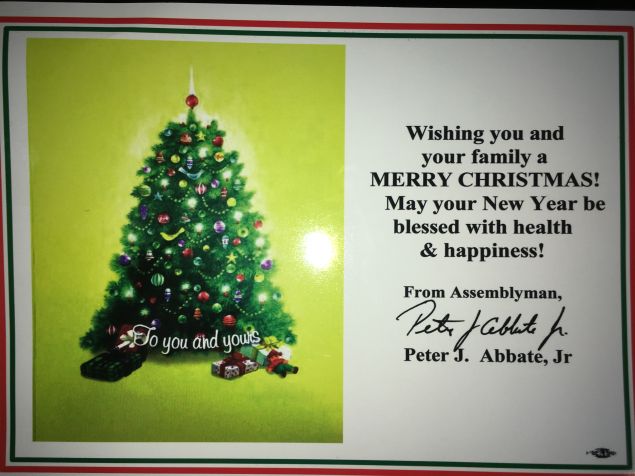 An Observer reporter received this Christmas card at his home.