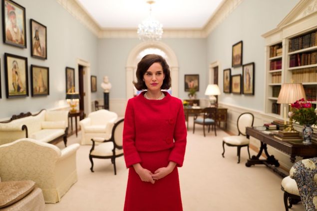 Natalie Portman as Jacqueline Kennedy Onassis.