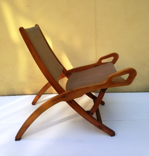 1950s Folding Beech Chair "Ninfea" by Gio Ponti