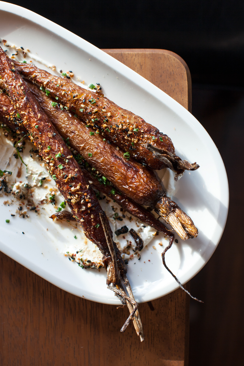 Roasted rainbow carrots.