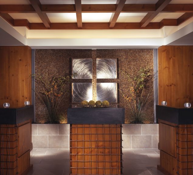 The relaxing interior of the spa at the Stowe Mountain Lodge.