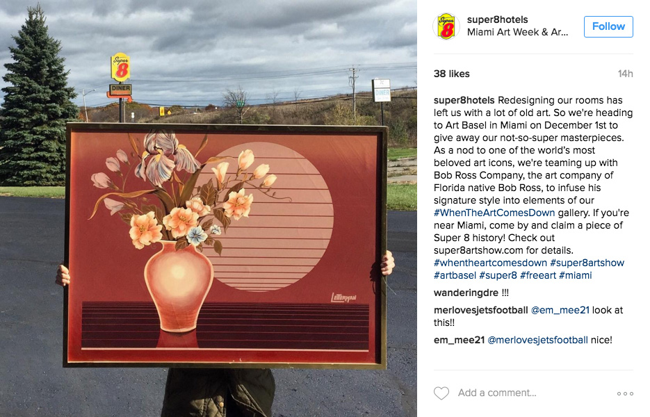 A screen shot from Super 8 Hotels’ Instagram page.