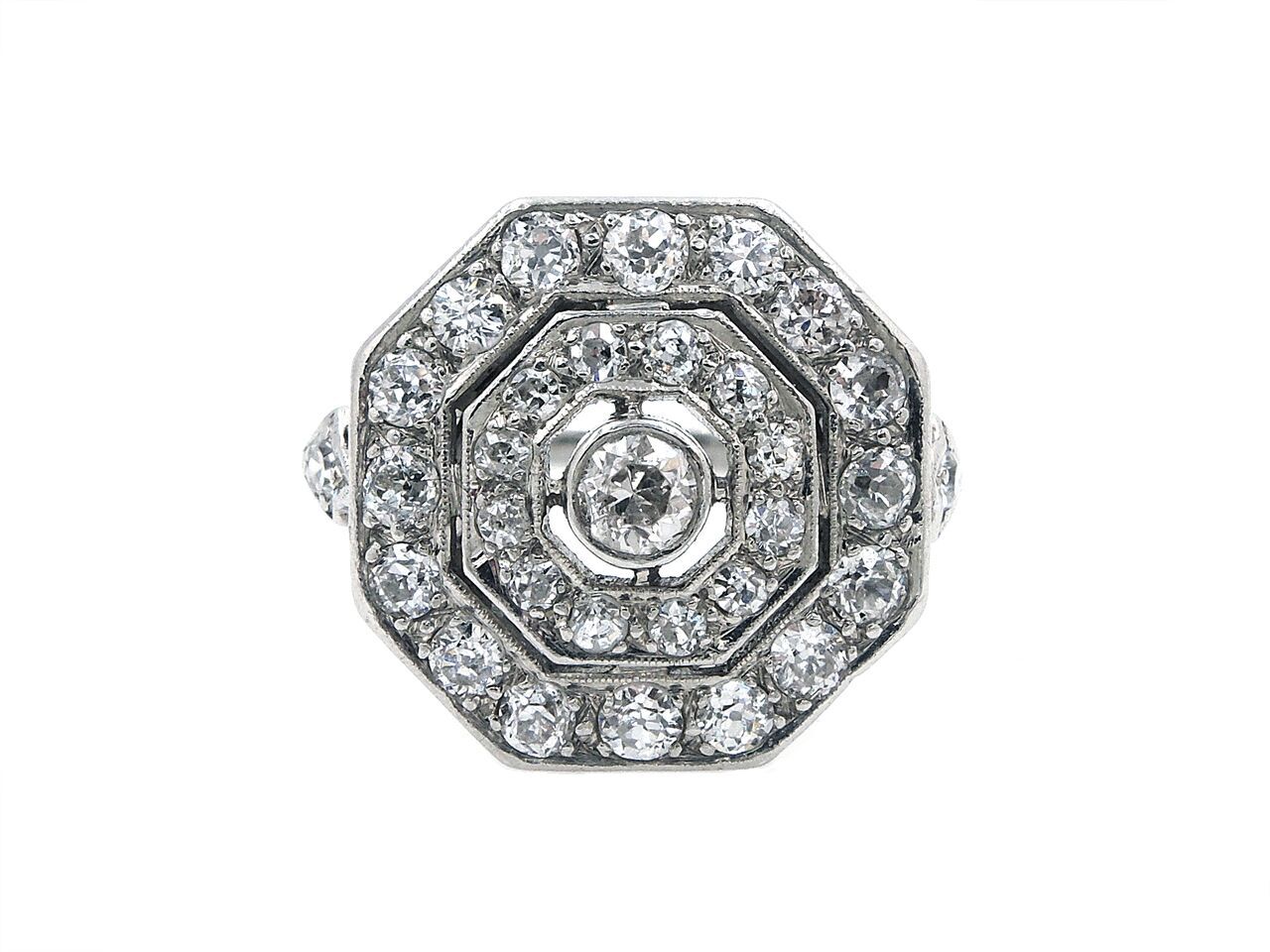 Art Deco platinum diamond ring.
