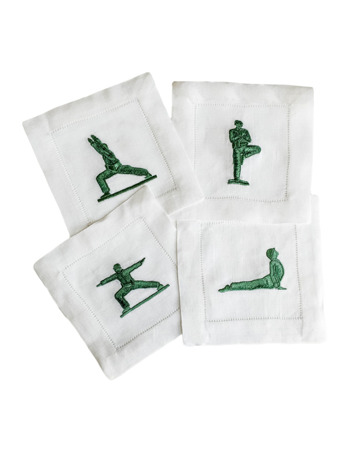 Yoga army men cocktail napkin set by Halo Home.