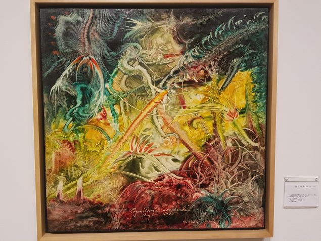 An abstract painting by Eugene von Bruenchenhein, shown by Andrew Edlin.
