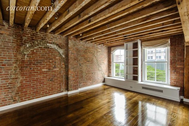 Lots of exposed brick.