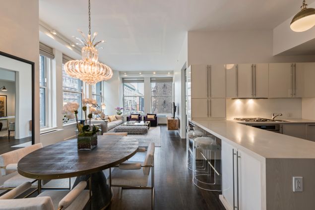 A pineapple chandelier is, indeed, the focal point.