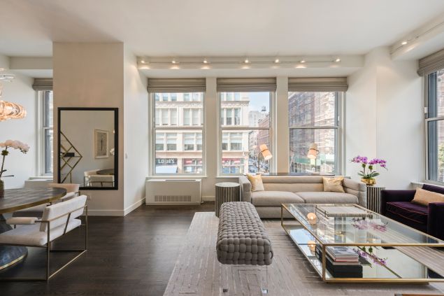 The luxe apartment is on the second floor of a Flatiron condo.