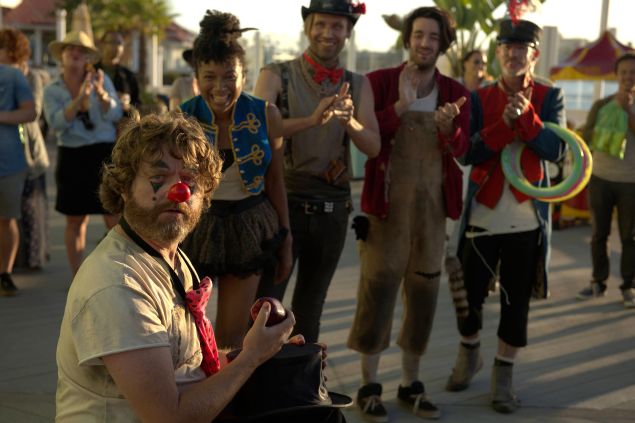 Zach Galifianakis as Chip Baskets. Eva La Dare as Cypher, Tobias Jelinek as Morpheus, Brett Loudermilk as Mouse and Christopher Wonder as Tank.