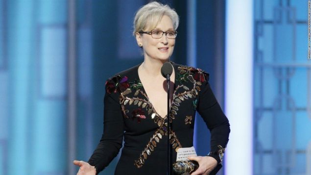 Meryl Streep at last night's Golden Globe Awards.