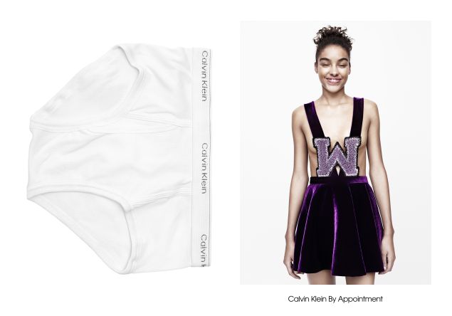 A purple velvet look from Calvin Klein By Appointment.
