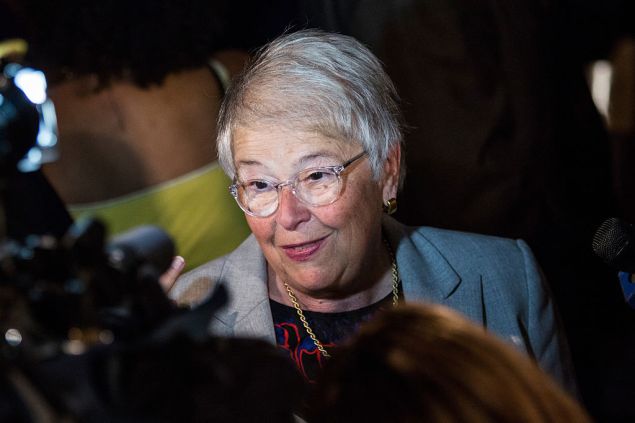NEW YORK, NY - SEPTEMBER 16: Carmen Farina, Chancellor of New York City Department of Education, speaks to members of the media after attending New York City Mayor Bill de Blasio's speech outlining his vision for New York City schools at Bronx Latin School on September 16, 2015 in the Bronx borough of New York City. Amongst other new iniatives, de Blasio said the department of education aims to begin teaching computer science in all New York City schools. (Photo by Andrew Burton/Getty Images)