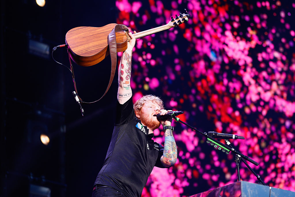 Ed Sheeran performs at Mt Smart Stadium on December 12, 2015 in Auckland, New Zealand.