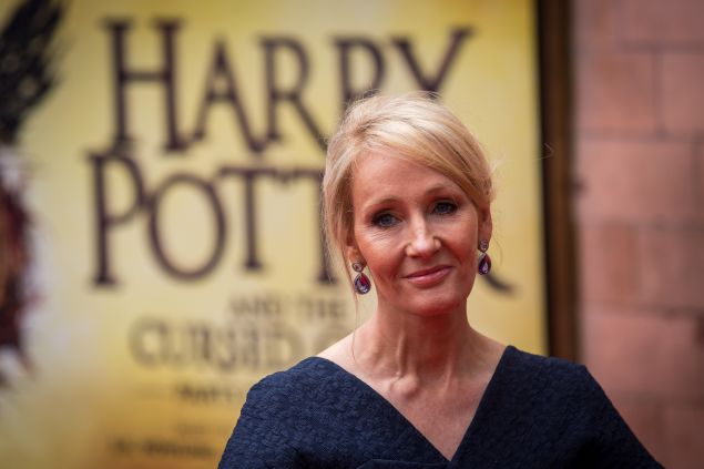 J. K. Rowling attends the press preview of "Harry Potter & The Cursed Child" at Palace Theatre on July 30, 2016 in London, England. Harry Potter and the Cursed Child, is a two-part West End stage play written by Jack Thorne based on an original new story by Thorne, J.K. Rowling and John Tiffany.