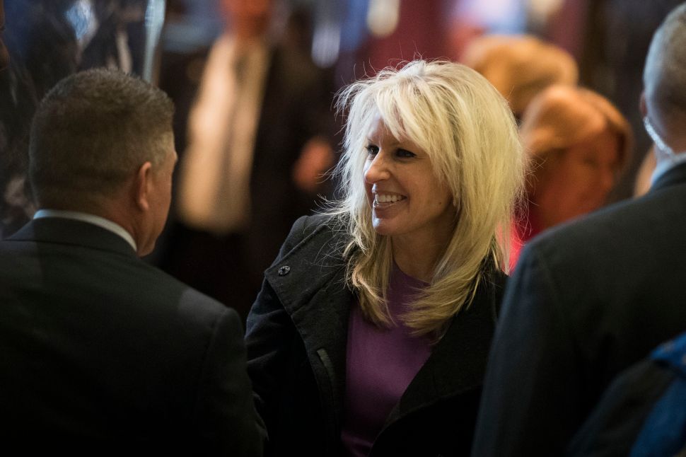 NEW YORK, NY - DECEMBER 15: Monica Crowley, recently chosen as a deputy national security advisor in President-elect Donald Trump's administration, departs Trump Tower, December 15, 2016 in New York City. President-elect Donald Trump and his transition team are in the process of filling cabinet and other high level positions for the new administration.