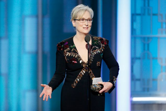 Meryl Streep at the 74th Golden Globe Awards.