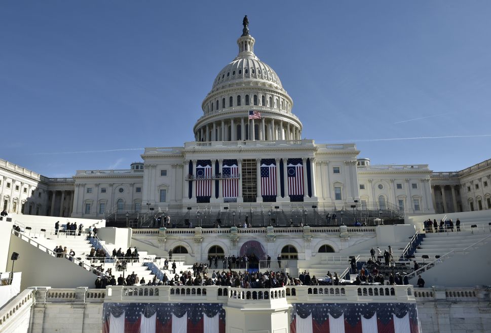 The US Capitol during a rehearsal for the inauguration of US President-elect Donald Trump on January 15, 2017 in Washington, DC.