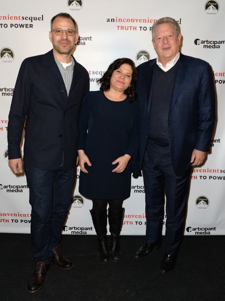 Co-directors Jon Shank and Bonnie Cohen with Former Vice President Al Gore at premiere of An Inconvenient Sequel: Truth to Power.